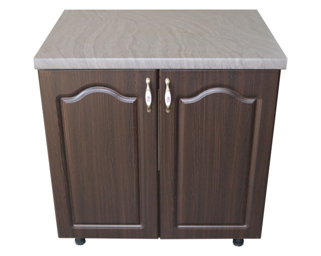 Masca pentru chiuveta cu 2 usi 80 cm Zebra, wenge/MDF Wenge Mustata, cu blat Beton, 80 x 85 x 60 cm